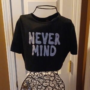 Black 'Never Mind' Crop Top